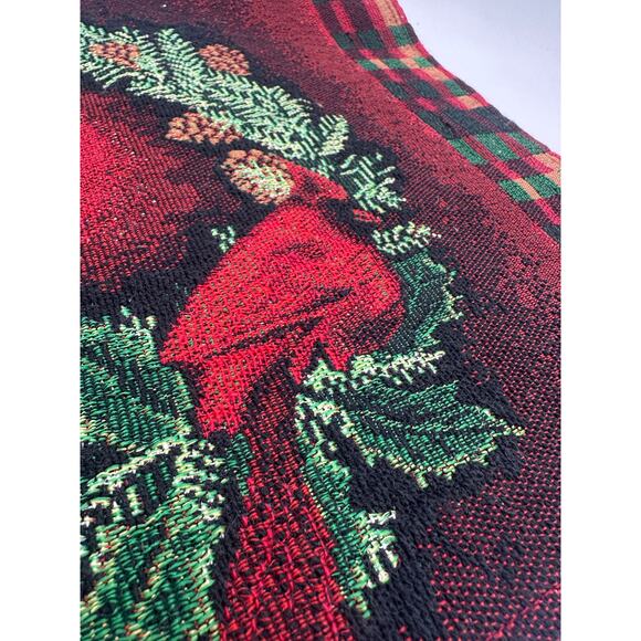 Tapestry Poinsettia Cardinal Bowman Spencer Christmas 18 x 12 Table Setting TWO - Picture 14 of 14